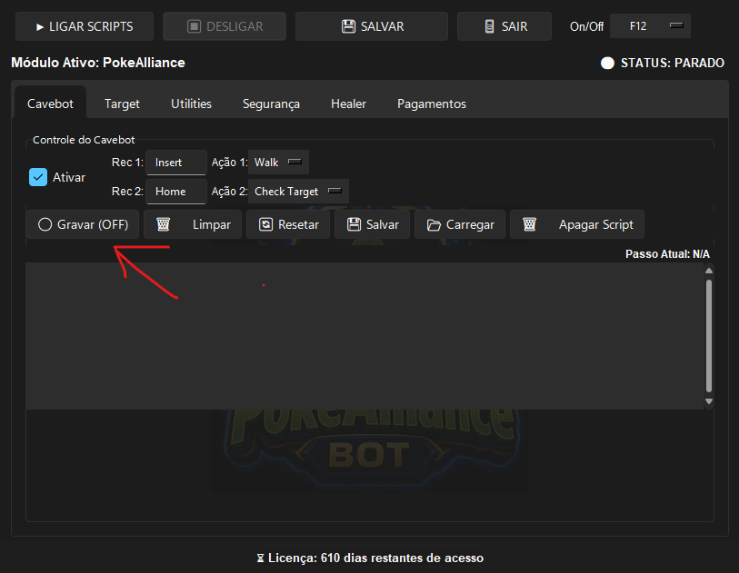 Configuração do Cavebot