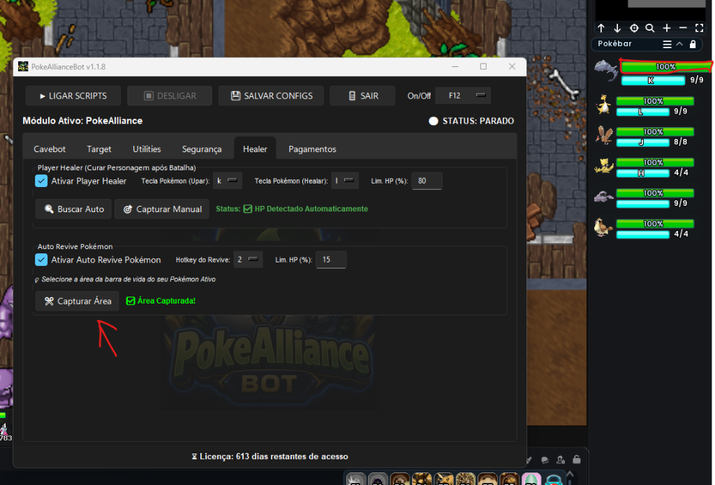 Configuração do Auto Revive